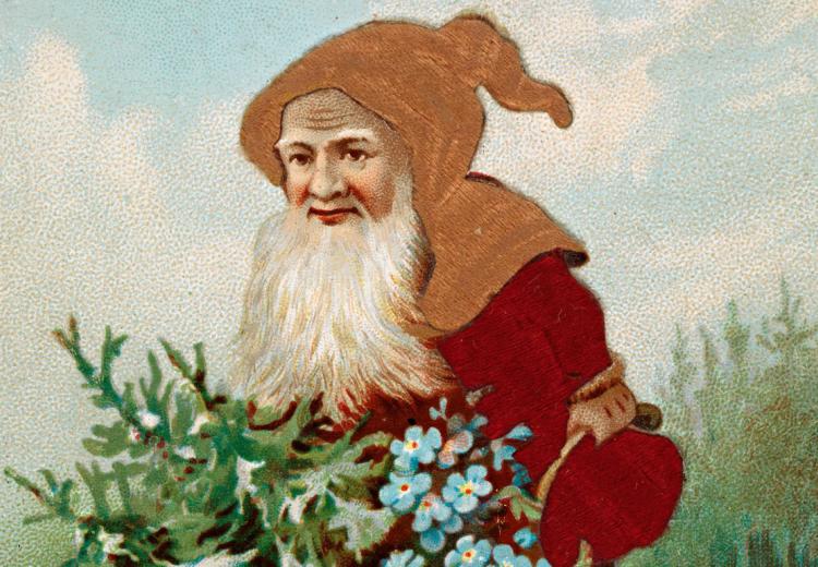 Nisse on Christmas Card, 1885.