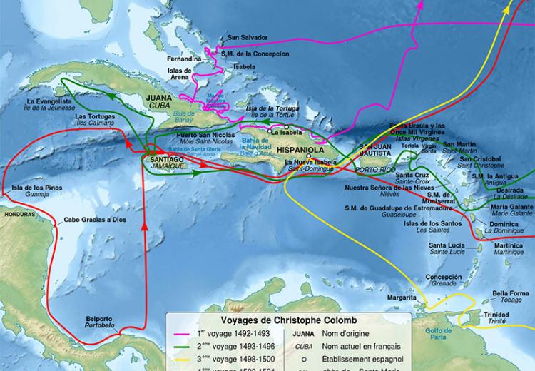 Map Of Columbus Voyage Photos