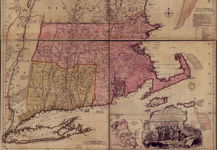 map of the new england colonies Mapping Colonial New England Looking At The Landscape Of New map of the new england colonies