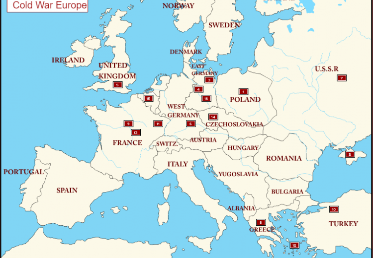 Europe During  Map Cold War Europe | NEH Edsitement