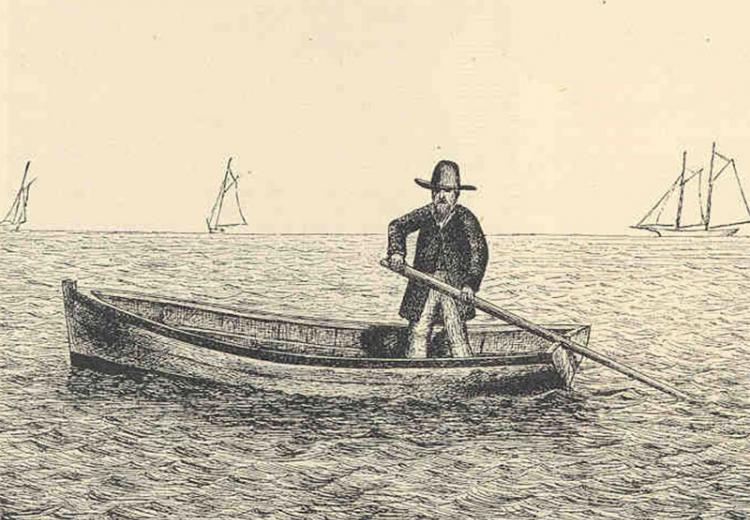 A dinghy like the one here figures in Stephen Crane's gripping tale 'The Open Boat.'