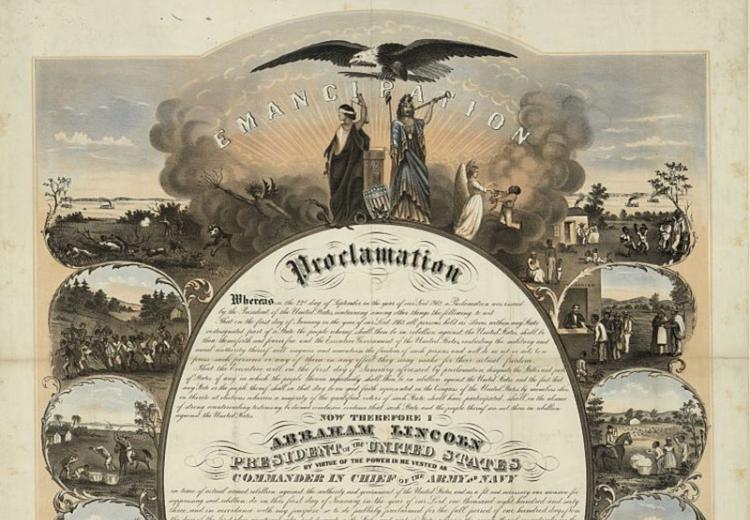 Emancipation Proclamation lithograph.