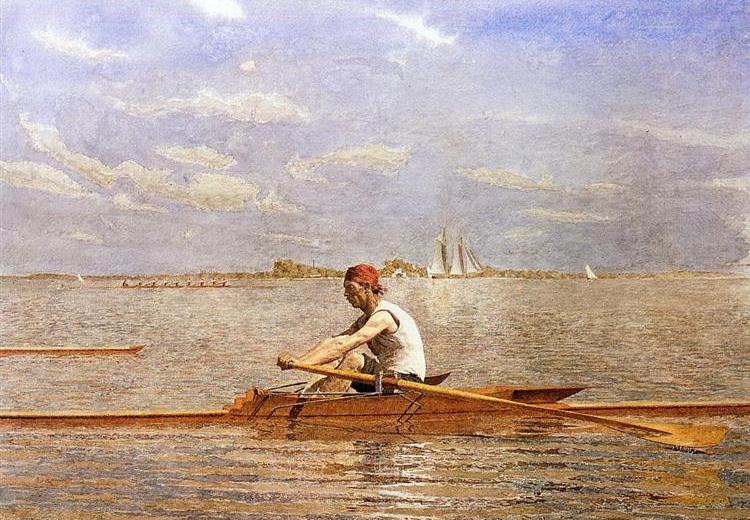 John Biglin in a Single Scull by Thomas Eakins