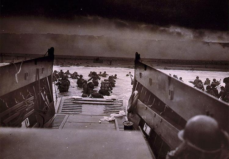 American troops landing at Normandy, June 6, 1944.
