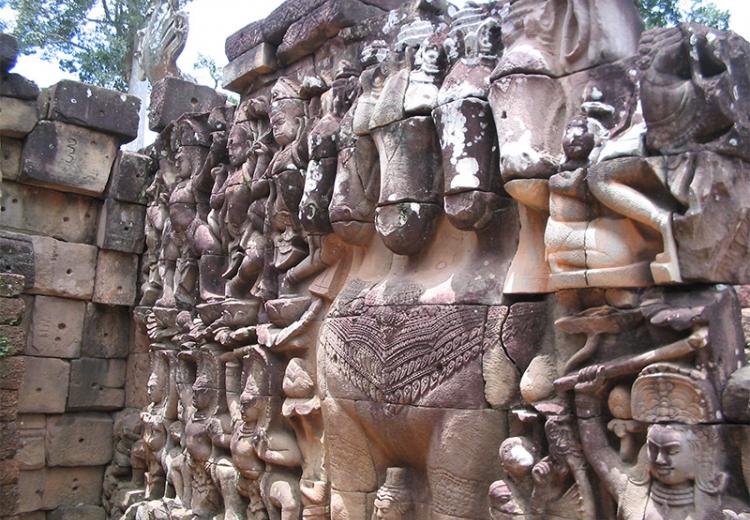 The "Terrace of Elephants" at Angkor Wat, Cambodia.